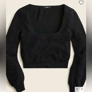 J Crew cropped square neck sweater